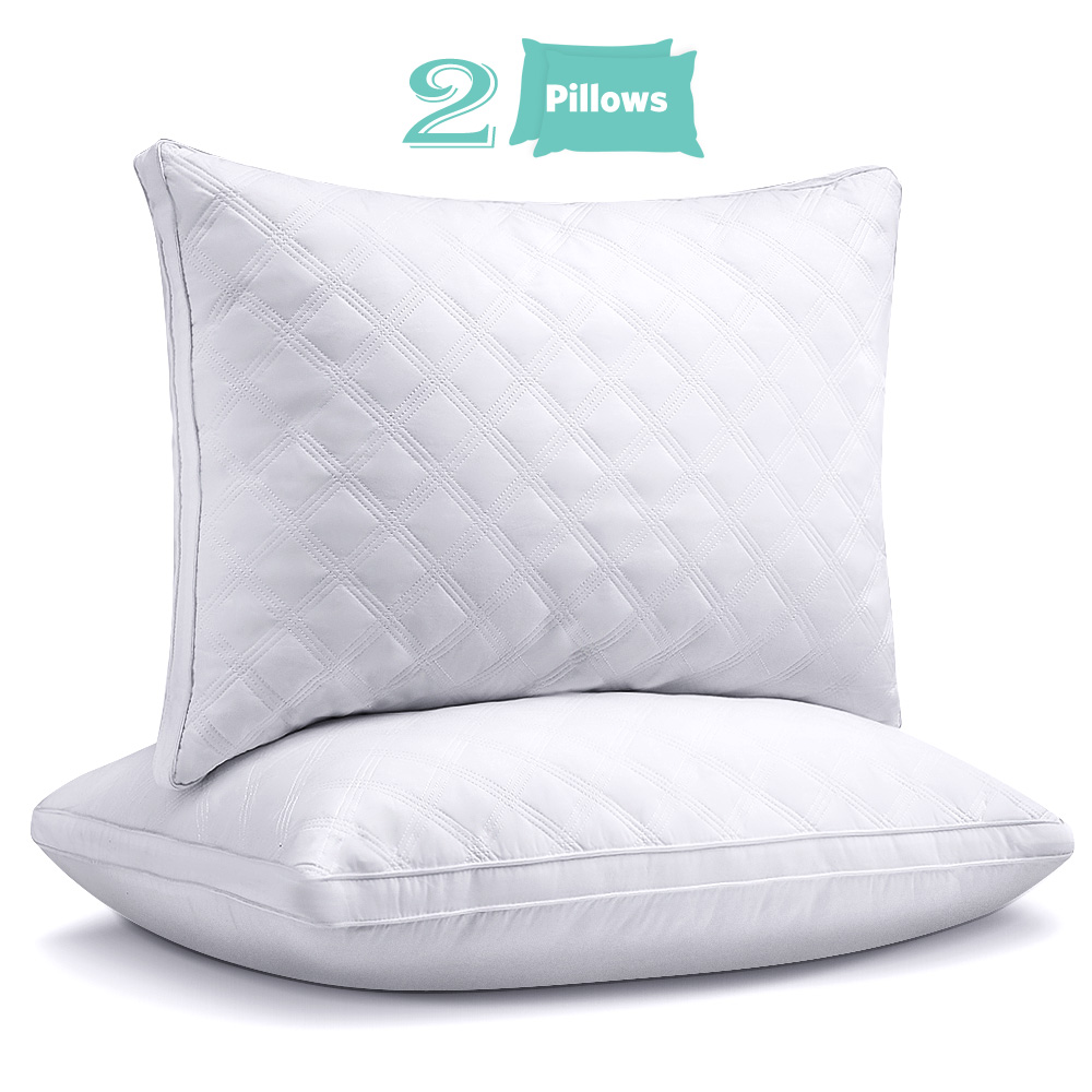 Sable Queen Size Gusseted Bed Pillows, 100% Cotton Down Alternative Pillows - image 1 of 8