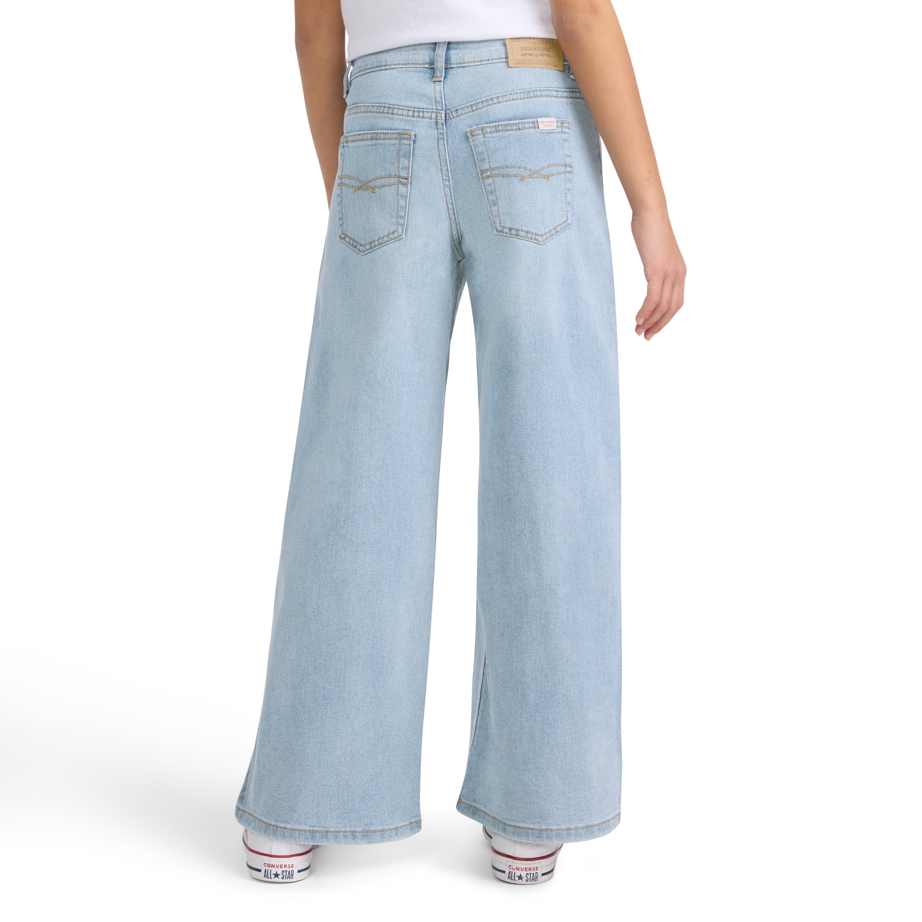 Levi Strauss Signature Girls' Baggy Straight Leg Jeans, Sizes 2T-18