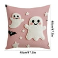 thumbnail image 3 of AuroraX Pink Throw Pillow Covers Halloween Ghost Decorative 18x18 Inch Pillow Covers Pumpkin Hypoallergenic Minimalist Indoor Cushion Cover Livingroom,Room Decor, 3 of 6