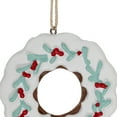 thumbnail image 2 of Northlight 3" White Frosted Donut with Pine and Berry Christmas Ornament, 2 of 4