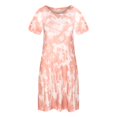 thumbnail image 4 of Robe à Manches Courtes Mode Femmes Cravate - Manches Courtes Vêtements de Détente Ample Confortable Robe Décontractée Robe Évasée pour Femmes, 4 of 6