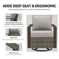 thumbnail image 6 of PARKWELL 4-Piece Outdoor Swivel Gliders Rocker with Soft Cushions,Ottoman Seat Foot Rest,All-Weather Wicker Patio Conversation Seating Furniture Set for Deck or Garden,Gray, 6 of 10