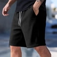 thumbnail image 3 of Inglocry Men's Corduroy Shorts Casual Elastic Waist Drawstring Summer Beach Vacation Shorts with Pockets 2026 Black 3XL, 3 of 4