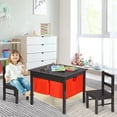 thumbnail image 4 of Gymax 2-in-1 Kids Activity Table & 2 Chairs Set w/Storage Building Block Table Espresso, 4 of 9