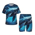 thumbnail image 1 of Fotbe Colorful Ocean Whale Pijama Estampada de 2 Piezas para Niños – Ropa de Dormir de Manga Corta Cómoda para Niños y Niñas, Camiseta y Shorts de Algodón-Small, 1 of 6