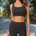 thumbnail image 2 of yunLCZ Women Shirts Spring And Summer Vest And Shorts Two Piece Set Yoga Wear Fitness Suit Women's Short Sleeve Shirts Black XL, 2 of 4