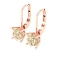 thumbnail image 2 of 3 ct Lever-Back Drop Dangle Earrings for Women | 7.5mm Round Cut Natural Morganite | 18K Rose Gold, 2 of 5