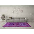 thumbnail image 3 of Ahgly Company Indoor Round Persian Purple Traditional Area Rugs, 6' Round, 3 of 4