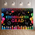 thumbnail image 7 of Colorful Kindergarten Graduation Banner Rainbow Educational Backdrop for Kids School Party Celebration, 7 of 7