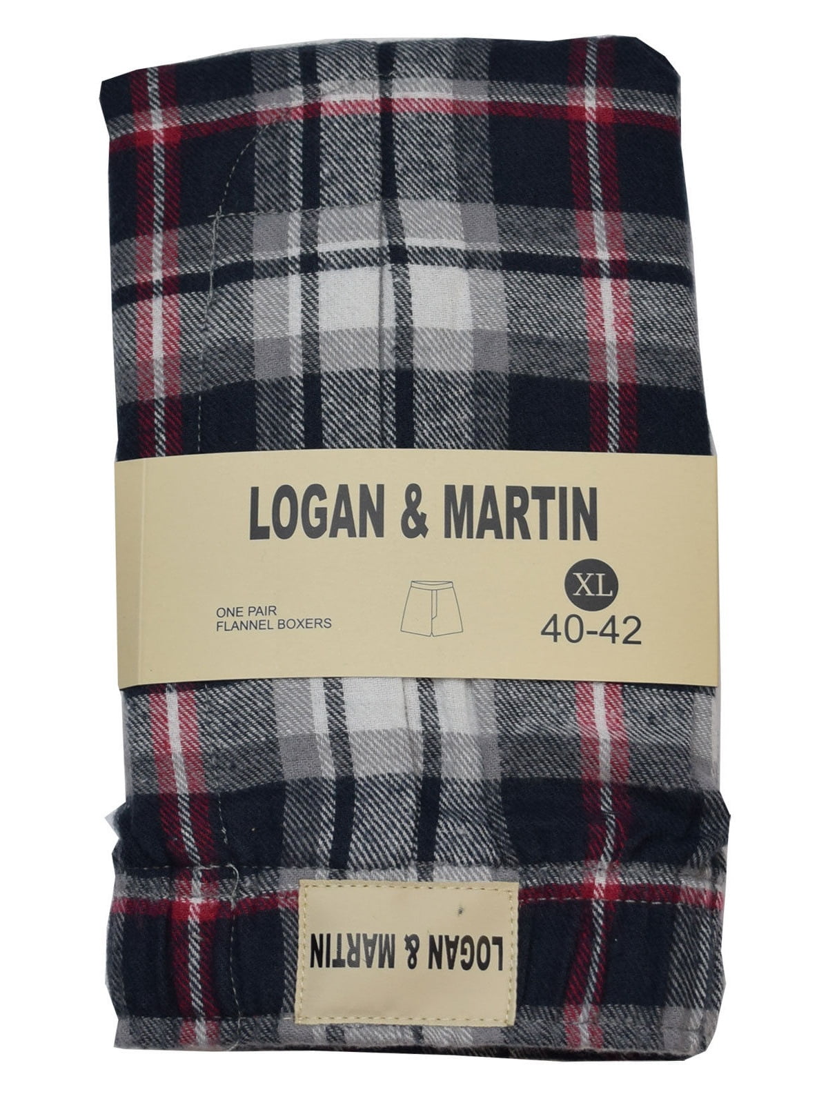 LOGAN & MARTIN MEN'S 100 Cotton FLANNEL BOXERS IN 10 COLORS/STYLES