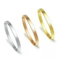 thumbnail image 3 of K-KED 4mm/6mm/8mm Stainless Steel Simple Bracelets Metal Bangles Bracelet Mens Jewelry-Gold-6mm, 3 of 7