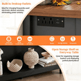 thumbnail image 3 of Pusnapku 47" Console Table, Fluted Wood Foyer Table with Charging Station, Narrow Couch Desk with Storage Shelf and 3 Drawers for Living Room, Hallway, 3 of 9