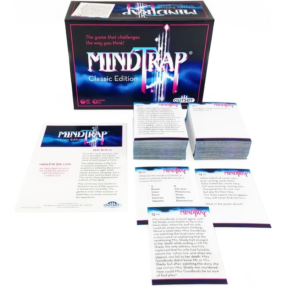 MindTrap Classic Edition Game of Puzzles, Mysteries, Conundrums and Trick Questions - Family Game - Lateral Knowledge Developer - Ages 12 and Up
