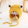 thumbnail image 1 of Gorro de bebé femenino de invierno más gorro de lana de terciopelo para bebé Niño Rana lindo niños de 0 a 1 años niños súper lindos 2 otoño e invierno, 1 of 6