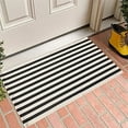 thumbnail image 2 of Fennco Styles Woven Classic Striped Area Rug 24"W x 36"L - Navy Blue Cotton Blend Carpet Indoor Outdoor Floor Mat for Living Room, Entryway, Bedroom and Floor Décor, 2 of 5