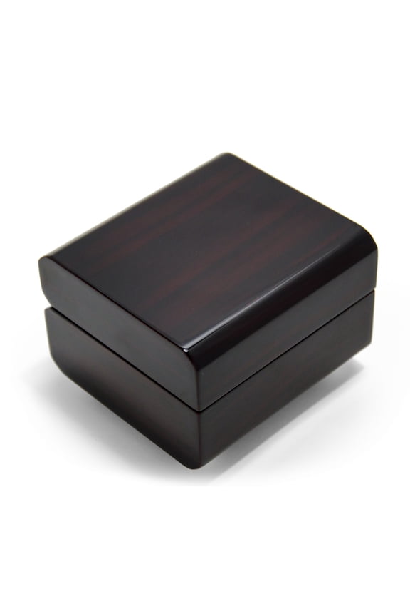 Small Dark Wood Glossy Distinctive 18 Note Music Box - Silver Bells