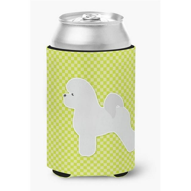 Bichon Frise Damier Vert Canette Ou Bouteille Câlin