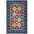 thumbnail image 2 of SAFAVIEH Aspen Christabella Geometric Wool Area Rug, Navy/Orange, 4' x 6', 2 of 7