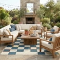 thumbnail image 2 of Ox Bay and Evette Rios Dora 5' x 7' Navy/White Checkered Indoor/Outdoor Area Rug, 2 of 9