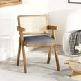 thumbnail image 4 of Costway Set of 2 Rattan Accent Chairs Fabric Dining Chairs Modern Living Room Chairs Gray, 4 of 10