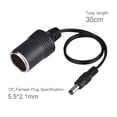 thumbnail image 3 of Sonew Cigarette Lighter Socket Cable,DC 5.5 x 2.1mm Female Plug to Car Cigarette Lighter Female Socket Power Supply Cable, Cigarette Lighter Adapter Cable, 3 of 7