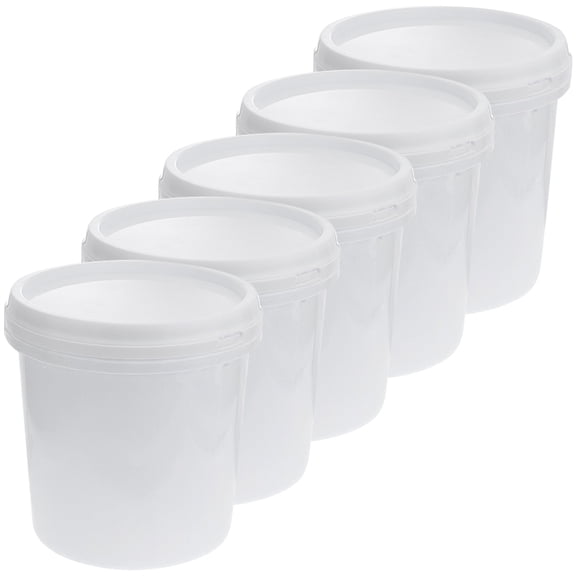 5 Pcs Food Grade Plastic Bucket Tools Farm Pail with Lid Gallon Portable Water Small