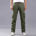thumbnail image 2 of Pantalones cargo para hombre, ropa de trabajo, pantalones para exteriores, multibolsillos, para senderismo en invierno, multibolsillos, coreanos, forrados con vellón, moda, holgados, 2 of 5