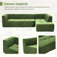 thumbnail image 3 of 110'' Modular Sectional Sofa Legless Design Couch with Chaise, Chenille Fabric L-Shaped Upholstered Sofa Couches, Modern Free Combination Living Room Sofa Sets, Green, 3 of 9