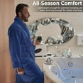 thumbnail image 2 of Men’s Hooded Bathrobe, 100% Cotton Terry Bathrobe, Spa Style Bath Robe, Absorbent Shower Robe, Lightweight Towel Bathrobes, 2 of 6