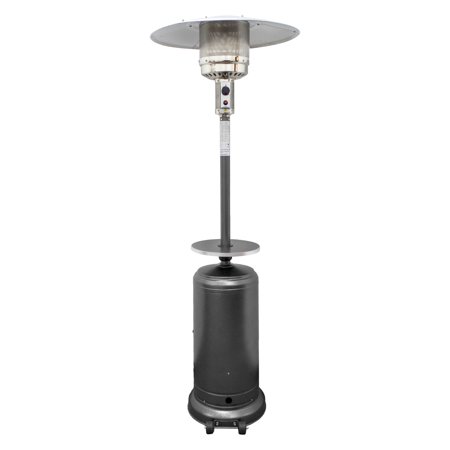Outdoor Heater - Hiland Tall Hammered Silver Patio Heater with Table
