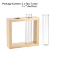 thumbnail image 5 of Uxcell 30x150mm Flat Base Glass Test Tubes with 2-Wells Wooden Tube Rack 3in1 Set, 5 of 5