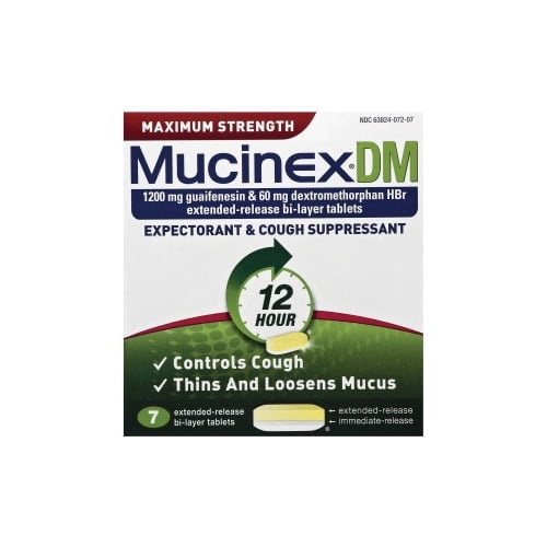 Mucinex DM Cough Tablets For Cough, Nasal Congestion, Chest Congestion