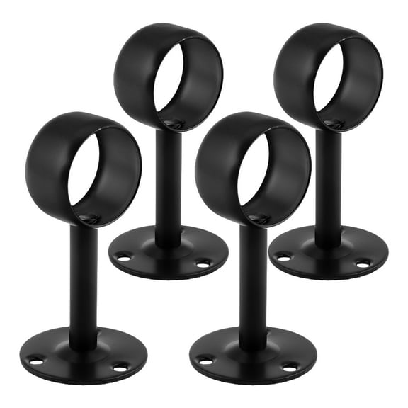 Niceauty 4Pcs Adjustable Black Closet Rod Ceiling Mount Brackets Heavy Duty Pipe Holder for Closet Organization