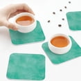 thumbnail image 7 of Lsque Turquoise watercolor Pattern 4" Drink Coasters Set of 6, Leather Absorbent Coasters, Table Coaster Set Decorative Coffee Cup Coasters Housewarming Gift,Square, 7 of 7