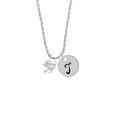 thumbnail image 2 of Delight Jewelry Silvertone Cat with Yarn Silvertone Script Initial Disc - T - Charm Necklace, 20"+3", 2 of 4