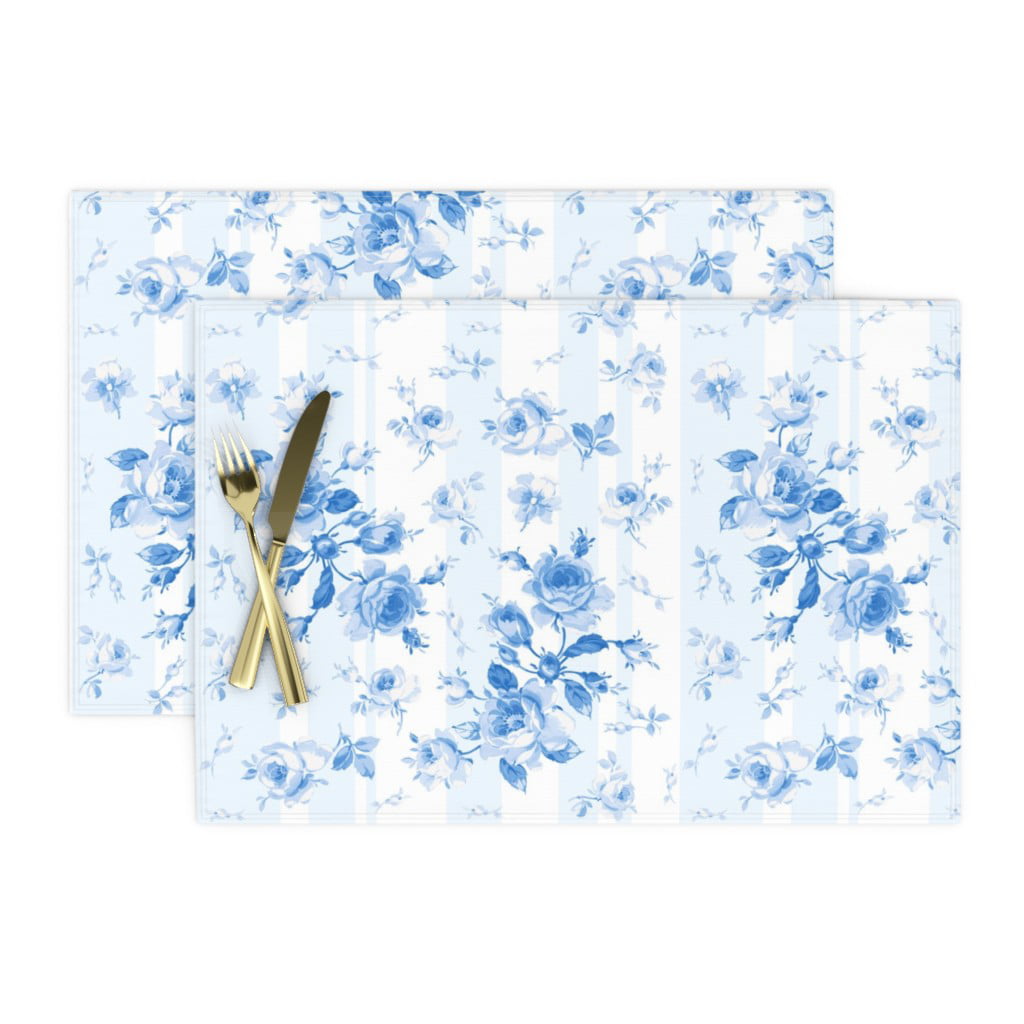 Details about   S4Sassy Ranunculus Tango Floral Printed Tablemats With Napkins Set-FL-575H 