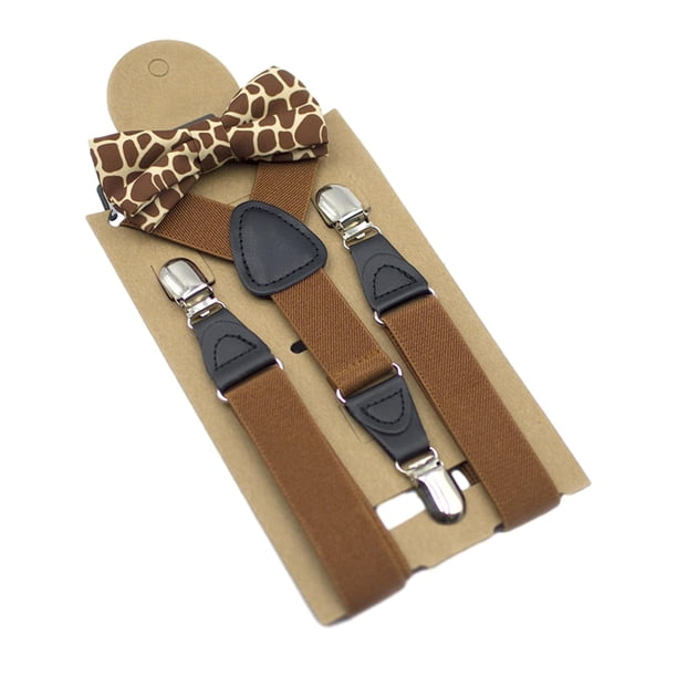 Tirantes para niños Yuyangstore tirantes elásticos clips fuertes café