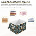 thumbnail image 6 of Yayeee Collapsible Cube Storage Bin with Lid Fabric Closet Decorative Basket with Handles, Brown Mystical Owls, 6 of 7