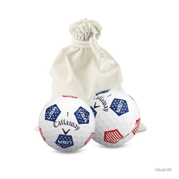 Callaway Chrome Soft Truvis USA - Quantity 12 in Eco-Friendly Bag (Professionally Recycled)