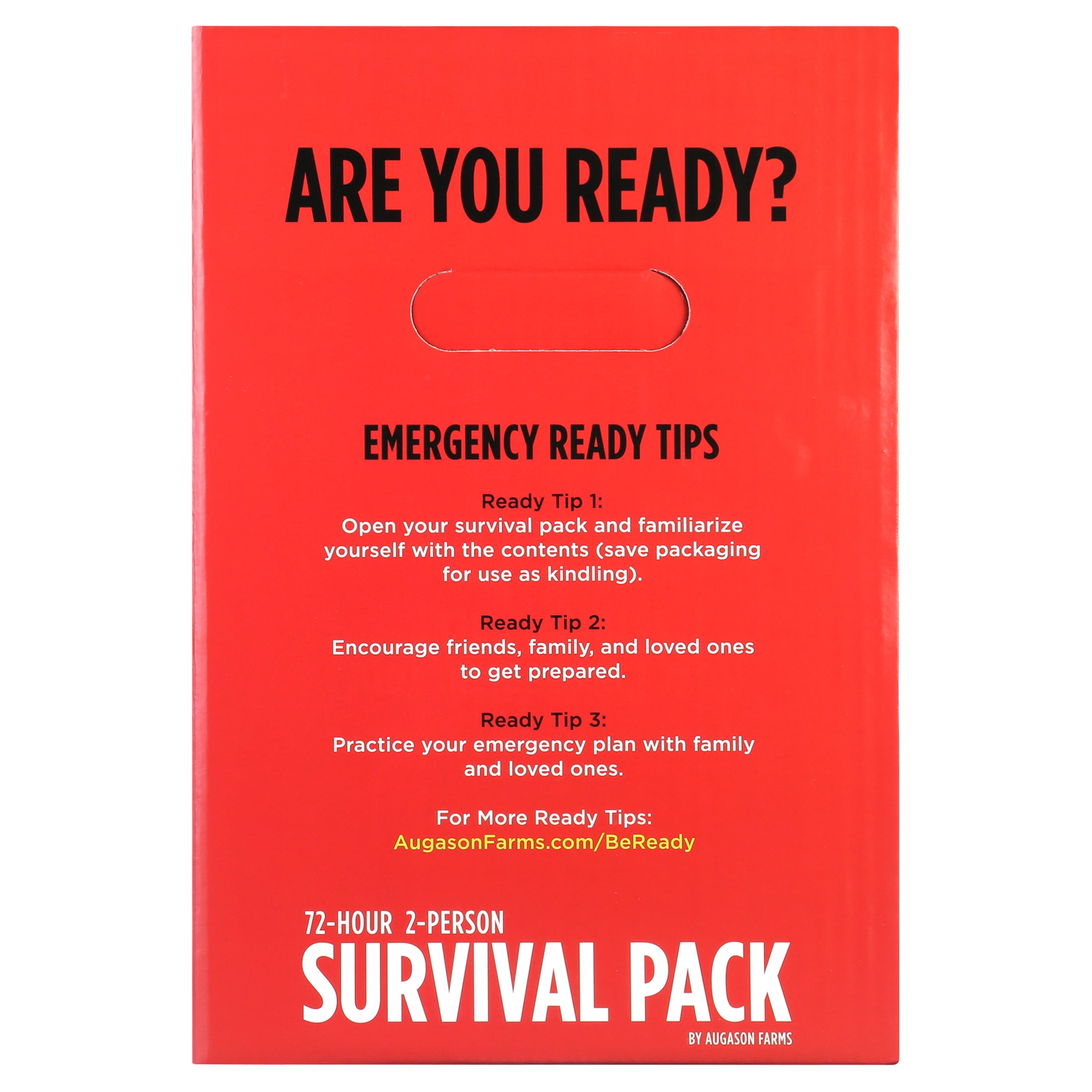 Augason Farms Survival pack Emergency Kit, 72 Hours, 2 Person, 42 Pieces, Batteries Included, 14 lbs
