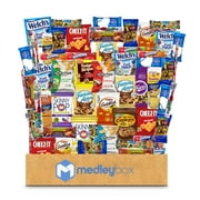 Medleybox Care Package (60 Count) Variety Snacks Gift Box Ultimate Sampler Mixed Bars, Chips, Cookies & Candy for Office, Schools, Friends & Family, Military, College, Halloween, Holidays Gift Box