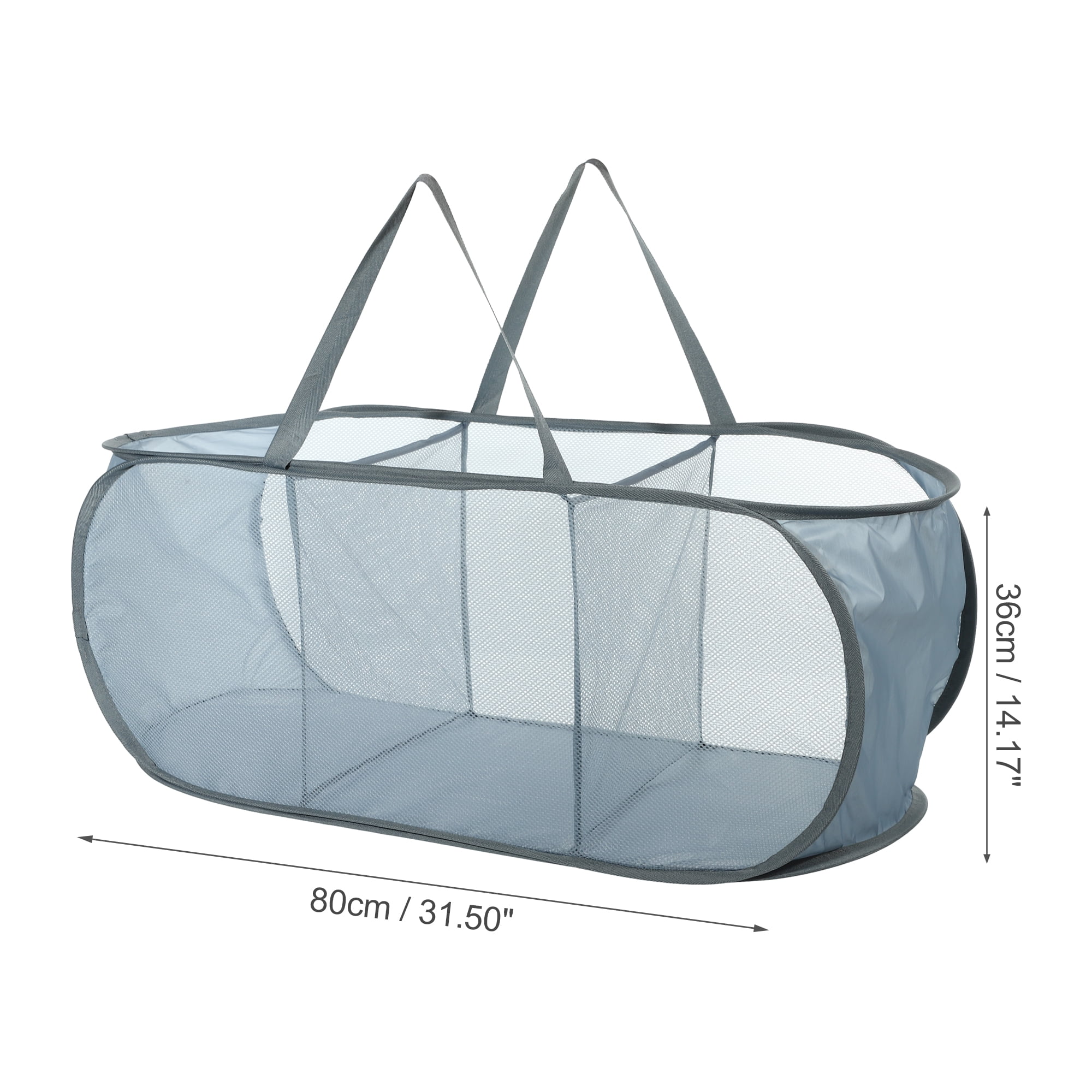 Unique Bargains Portable Hamper Basket for Bathroom 1 Pc Gray-100L