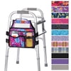 SupreGear Side Mount Walker Bag, Waterproof Folding Walker Organizer Pouch with Cup Holder, Double-Sided Storage, Purple