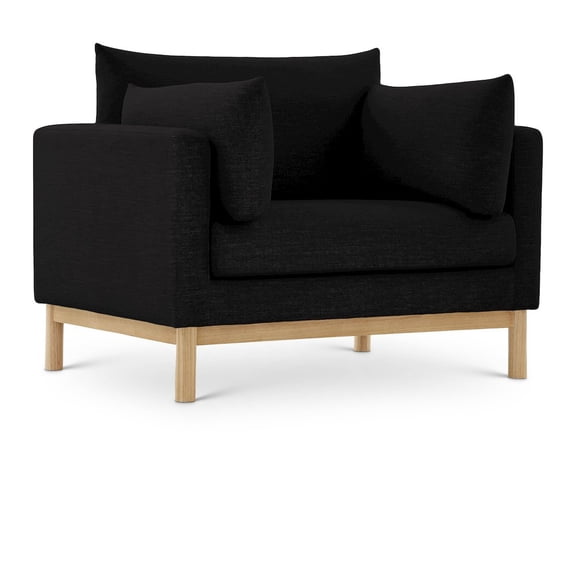 Meridian Furniture Langham Black Linen Textured Fabric Chair