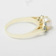 thumbnail image 5 of LBG British Made 9k Yellow Gold Cultured Pearl & Blue Topaz Womens Cluster Ring - 33 size options - Size 5.5, 5 of 6