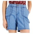 thumbnail image 2 of Style & Co Women's Chambray Topstitched Shorts Blue Size 6 Petite, 2 of 3