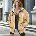 thumbnail image 3 of SCRAWLGOD Lemon Flower Womens Hoodies Zip Up Lightweight Sweaters for Women Plus Size S Long Sleeve Women Oversized Sweatshirt Soft Activewear Women Jacket for Picnic, 3 of 7