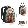 thumbnail image 2 of Vsdgher Animal Filled Noahs Ark Print Large Capacity Backpack Lunch Bag Pencil Case Combination 3 Piece Set for Student, 2 of 7