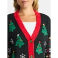 thumbnail image 4 of Women's Embellished Button Front Christmas Cardigan from Holiday Time, Sizes XS-XXXL, 4 of 5