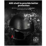 ILM 205V ABS Half Helmets, DOT Approved Mens Helmet with Helmet Bag Matte Black XL